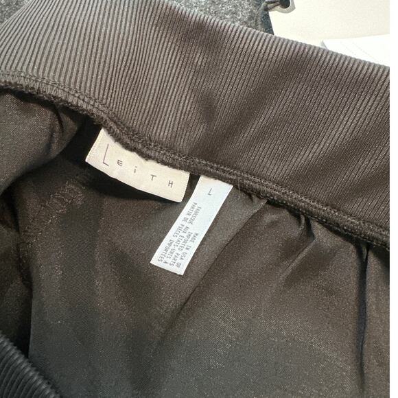 LEITH BLACK SATIN CARGO PANTS HIGH-RISE SIX POCKET SIDE ZIP STYLE, Size L, NWT - Picture 4 of 4